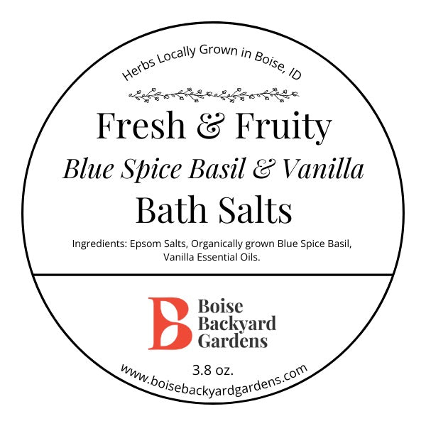 Fresh & Fruity Herbal Bath Salts - Blue Spice Basil, Vanilla